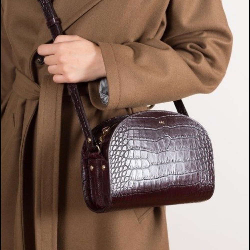APC Crocodile Deep Maroon Demi-Lune mini Moon - never used - excellent condition
